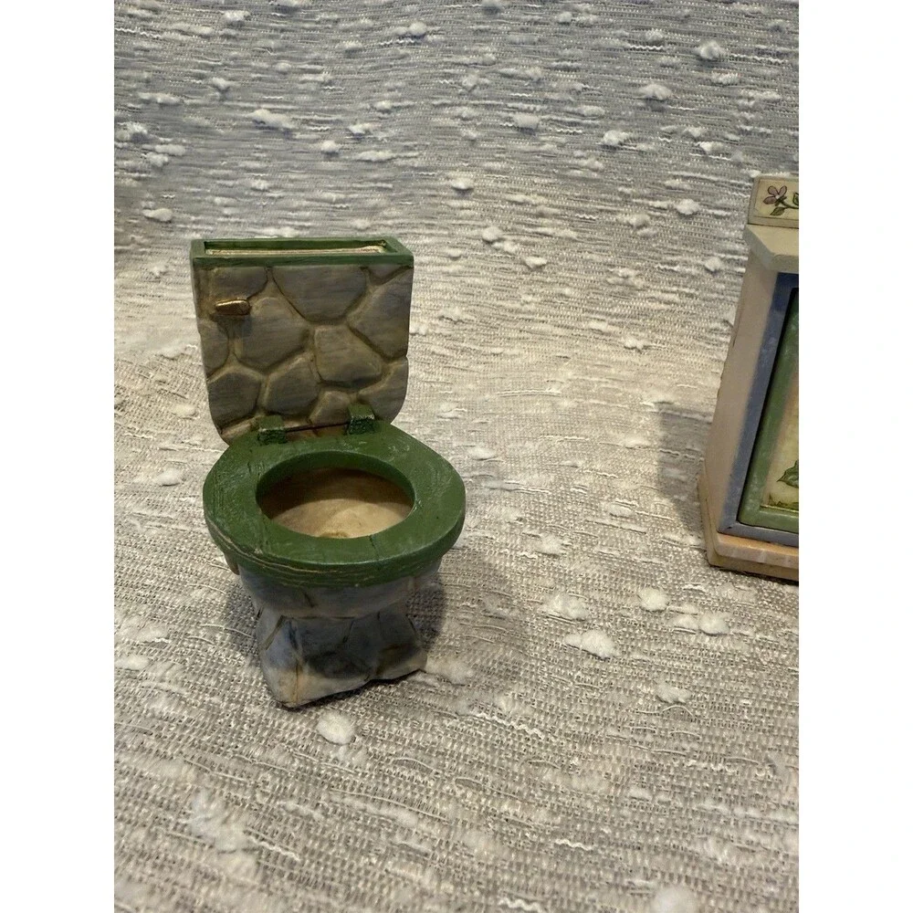 Vintage Concord Miniatures Petalstone Dollhouse Bathroom Set Robin Betterley